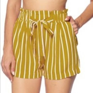 Brand New Yellow & White Striped Shorts